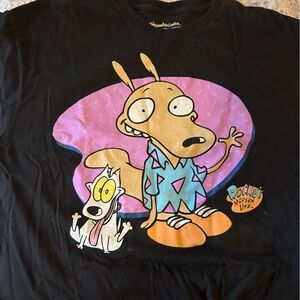Rockos modern life black graphic tee